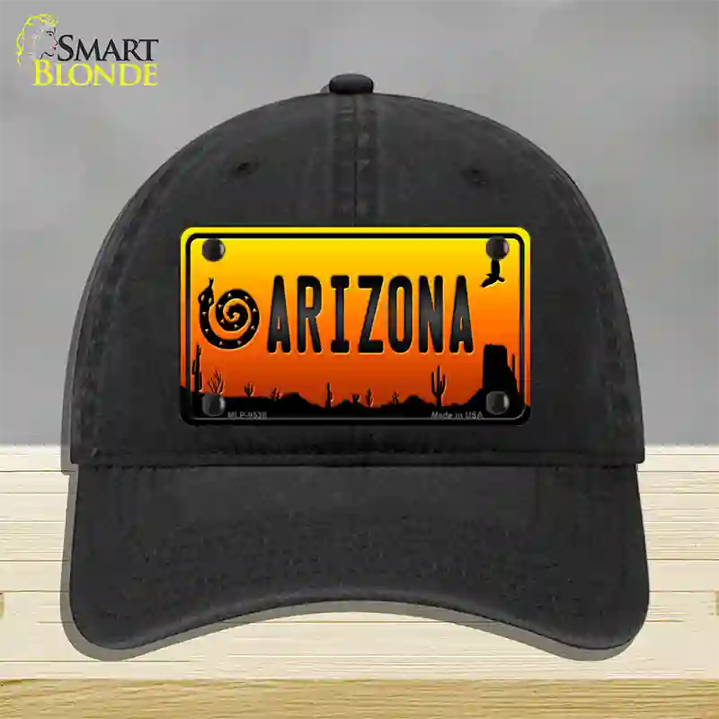 Snake Arizona Scenic Novelty License Plate Hat Unconstructed Cotton / Black