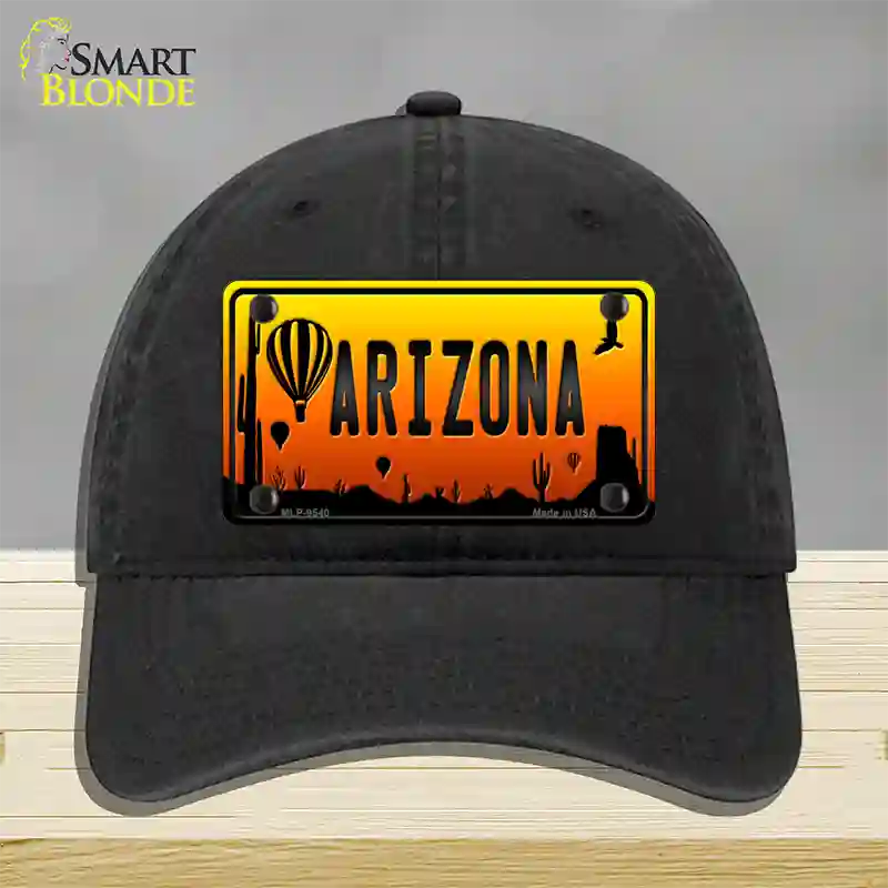 Balloon Arizona Scenic Novelty License Plate Hat Unconstructed Cotton / Black