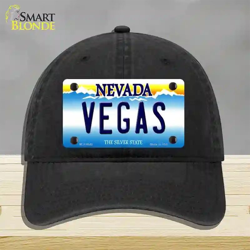 Vegas Nevada Novelty License Plate Hat Unconstructed Cotton / Black