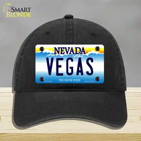 Vegas Nevada Novelty License Plate Hat Unconstructed Cotton / Black