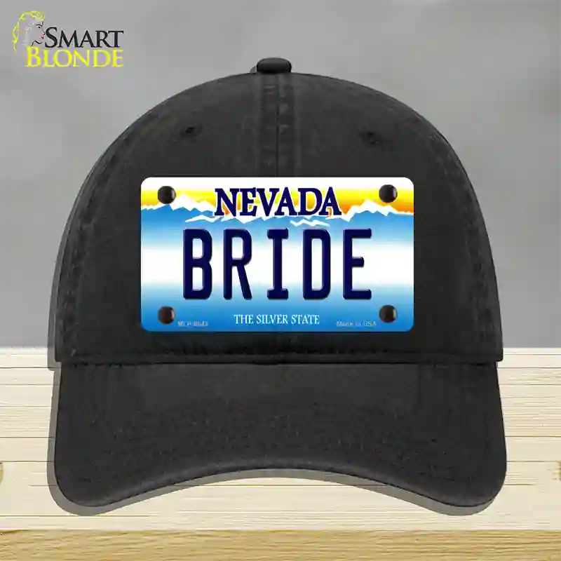 Bride Nevada Novelty License Plate Hat Unconstructed Cotton / Black