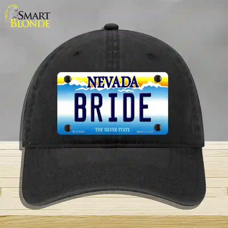 Bride Nevada Novelty License Plate Hat Unconstructed Cotton / Black