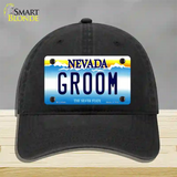 Groom Nevada Novelty License Plate Hat Unconstructed Cotton / Black