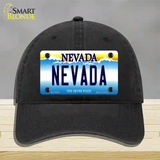 Nevada Nevada Novelty License Plate Hat Unconstructed Cotton / Black