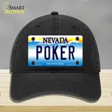 Poker Nevada Novelty License Plate Hat Unconstructed Cotton / Black