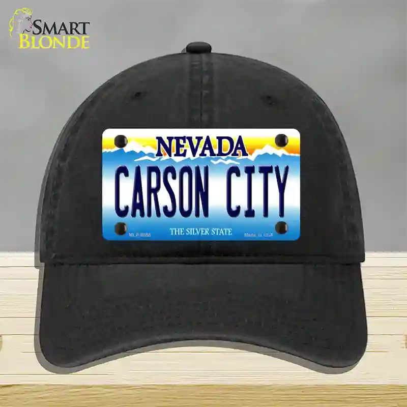 Carson City Nevada Novelty License Plate Hat Unconstructed Cotton / Black