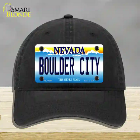 Boulder City Nevada Novelty License Plate Hat Unconstructed Cotton / Black