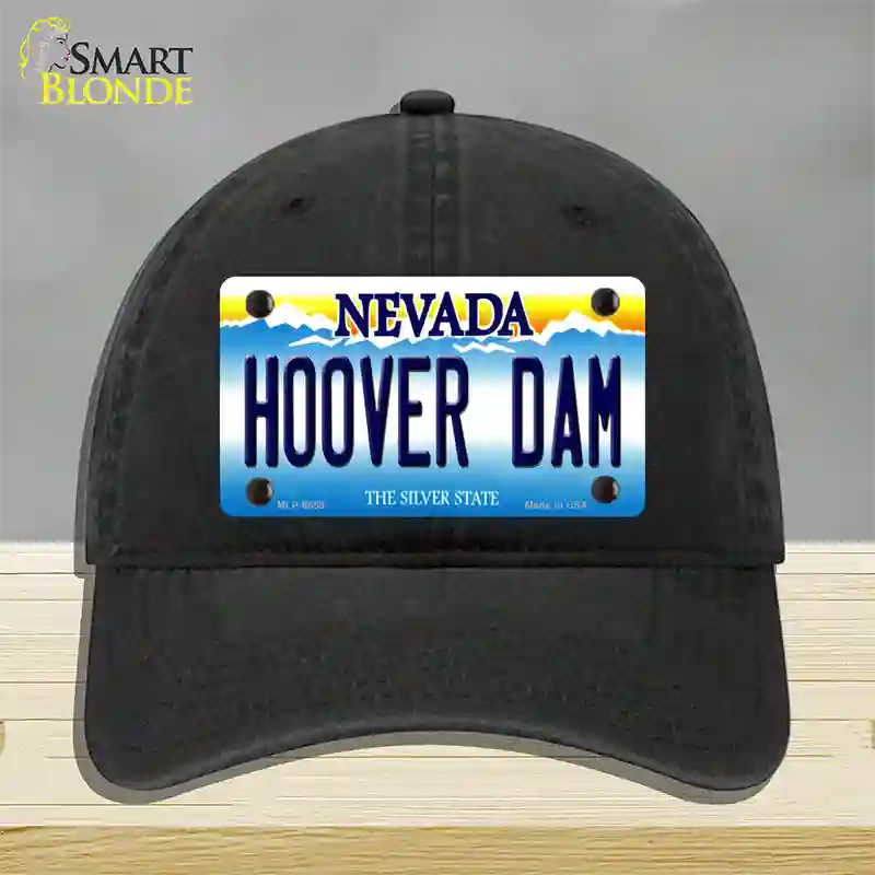 Hoover Dam Nevada Novelty License Plate Hat Unconstructed Cotton / Black