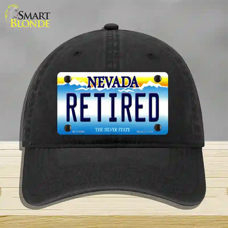 Retired Nevada Novelty License Plate Hat Unconstructed Cotton / Black