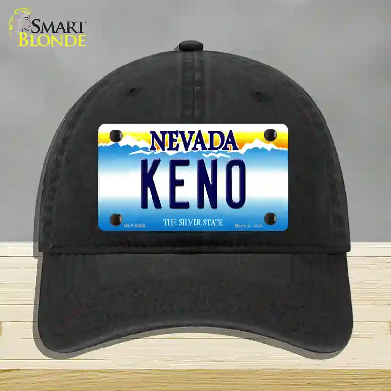 Keno Nevada Novelty License Plate Hat Unconstructed Cotton / Black