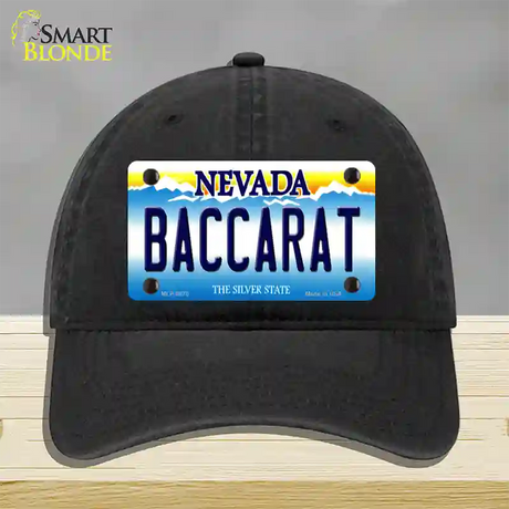 Baccarat Nevada Novelty License Plate Hat Unconstructed Cotton / Black