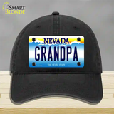 Grandpa Nevada Novelty License Plate Hat Unconstructed Cotton / Black