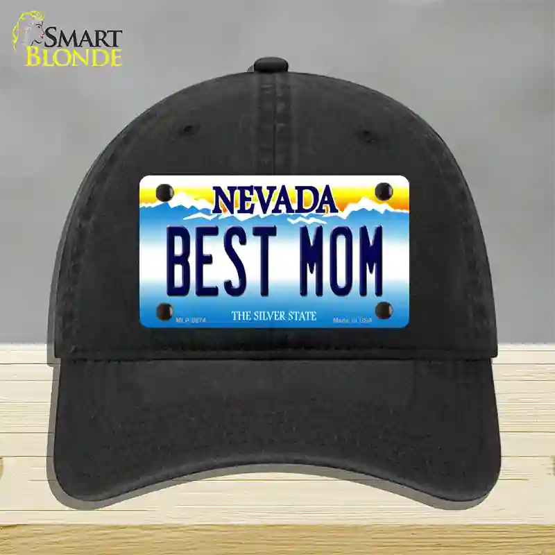 Best Mom Nevada Novelty License Plate Hat Unconstructed Cotton / Black