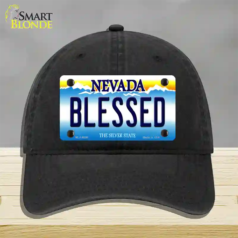 Blessed Nevada Novelty License Plate Hat Unconstructed Cotton / Black