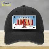 Juneau Alaska State Novelty License Plate Hat Unconstructed Cotton / Black