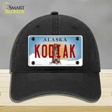 Kodiak Alaska State Novelty License Plate Hat Unconstructed Cotton / Black