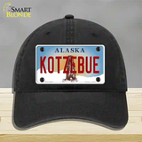 Kotzebue Alaska State Novelty License Plate Hat Unconstructed Cotton / Black