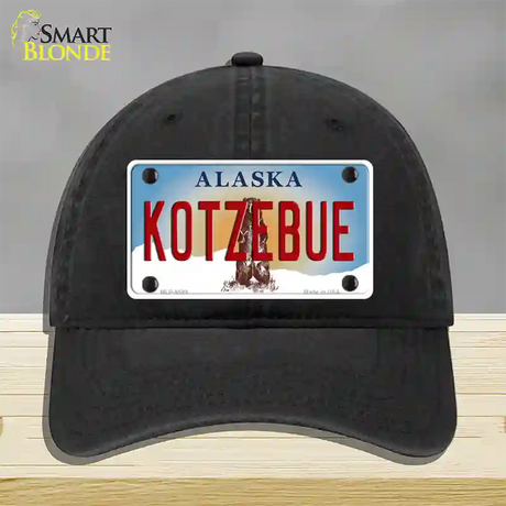 Kotzebue Alaska State Novelty License Plate Hat Unconstructed Cotton / Black