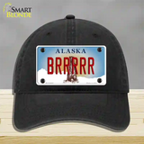 Brrrrr Alaska State Novelty License Plate Hat Unconstructed Cotton / Black