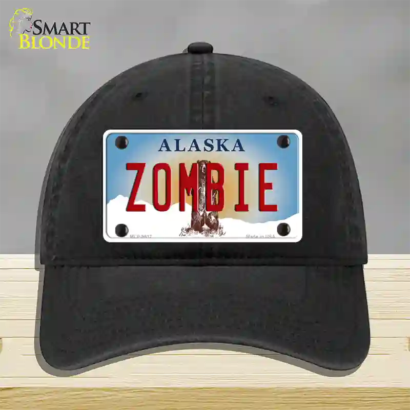 Zombie Alaska State Novelty License Plate Hat Unconstructed Cotton / Black