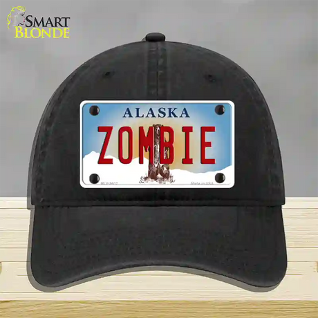 Zombie Alaska State Novelty License Plate Hat Unconstructed Cotton / Black