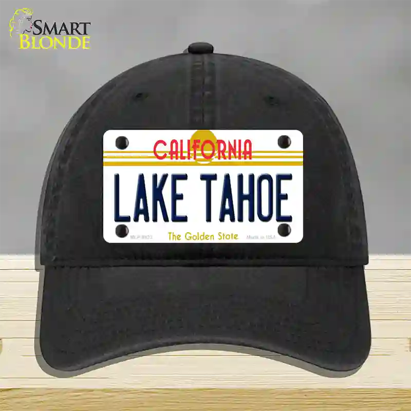 Lake Tahoe California Novelty License Plate Hat Unconstructed Cotton / Black