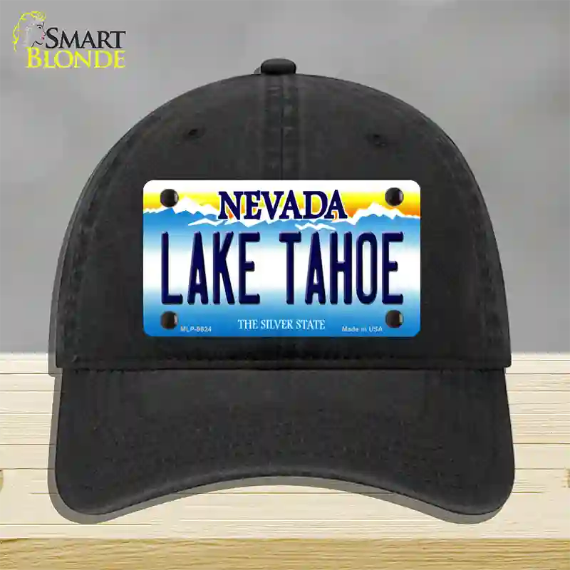 Lake Tahoe Nevada Novelty License Plate Hat Unconstructed Cotton / Black