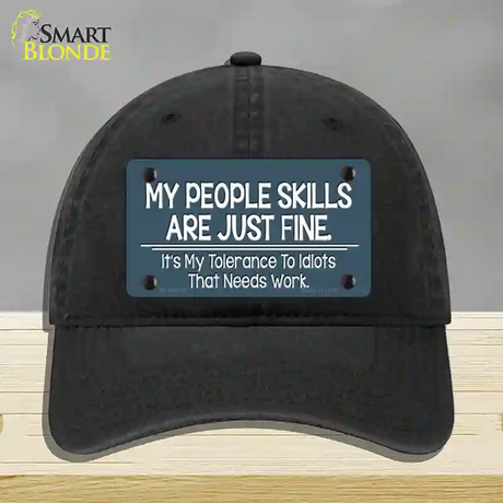 My People Skills Novelty License Plate Hat Unconstructed Cotton / Black