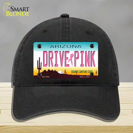 Drive Pink Arizona Novelty License Plate Hat Unconstructed Cotton / Black