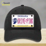 Drive Pink Indiana Novelty License Plate Hat Unconstructed Cotton / Black