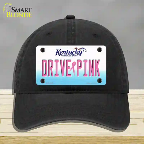 Drive Pink Kentucky Novelty License Plate Hat Unconstructed Cotton / Black