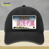 Drive Pink Montana Novelty License Plate Hat Unconstructed Cotton / Black