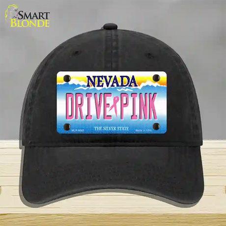 Drive Pink Nevada Novelty License Plate Hat Unconstructed Cotton / Black