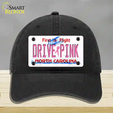 Drive Pink North Carolina Novelty License Plate Hat Unconstructed Cotton / Black