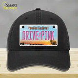 Drive Pink North Dakota Novelty License Plate Hat Unconstructed Cotton / Black