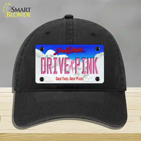 Drive Pink South Dakota Novelty License Plate Hat Unconstructed Cotton / Black