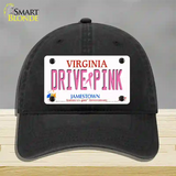 Drive Pink Virginia Novelty License Plate Hat Unconstructed Cotton / Black