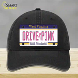 Drive Pink West Virginia Novelty License Plate Hat Unconstructed Cotton / Black