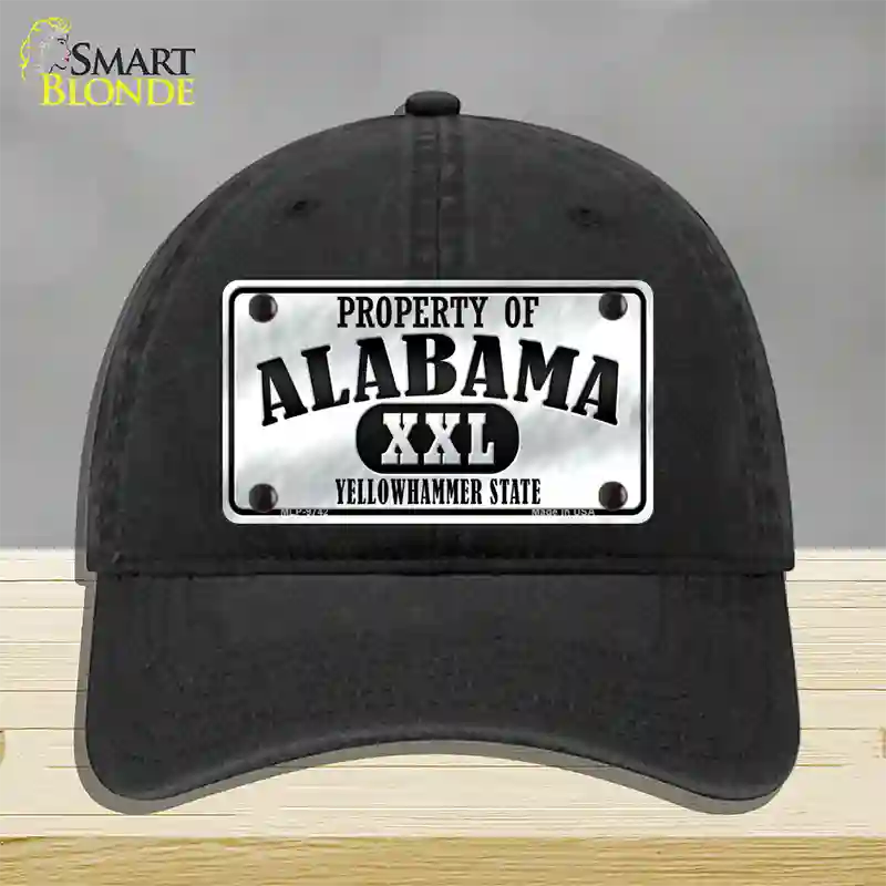 Property Of Alabama Novelty License Plate Hat Unconstructed Cotton / Black