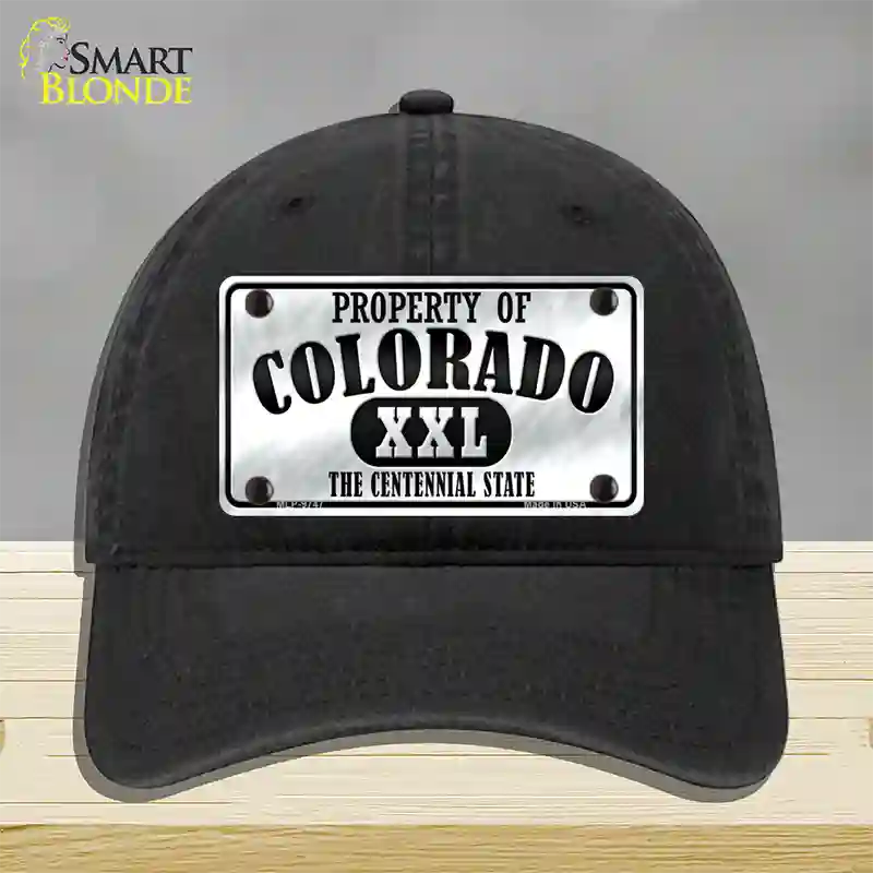 Property Of Colorado Novelty License Plate Hat Unconstructed Cotton / Black