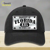 Property Of Florida Novelty License Plate Hat Unconstructed Cotton / Black