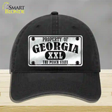 Property Of Georgia Novelty License Plate Hat Unconstructed Cotton / Black