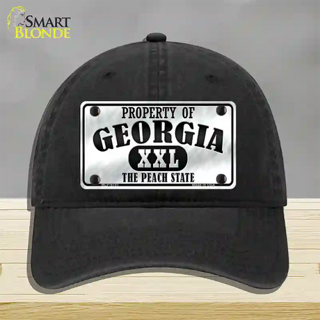 Property Of Georgia Novelty License Plate Hat Unconstructed Cotton / Black