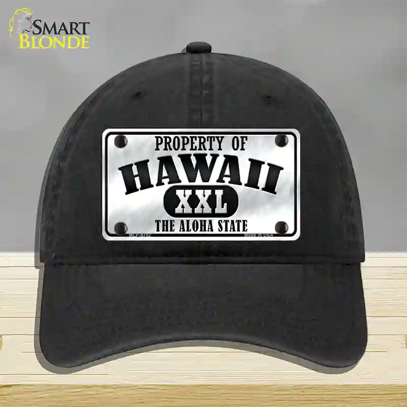 Property Of Hawaii Novelty License Plate Hat Unconstructed Cotton / Black