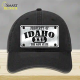 Property Of Idaho Novelty License Plate Hat Unconstructed Cotton / Black