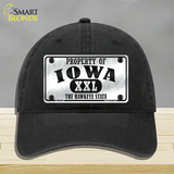 Property Of Iowa Novelty License Plate Hat Unconstructed Cotton / Black