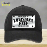 Property Of Louisiana Novelty License Plate Hat Unconstructed Cotton / Black