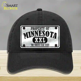 Property Of Minnesota Novelty License Plate Hat Unconstructed Cotton / Black