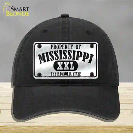 Property Of Mississippi Novelty License Plate Hat Unconstructed Cotton / Black