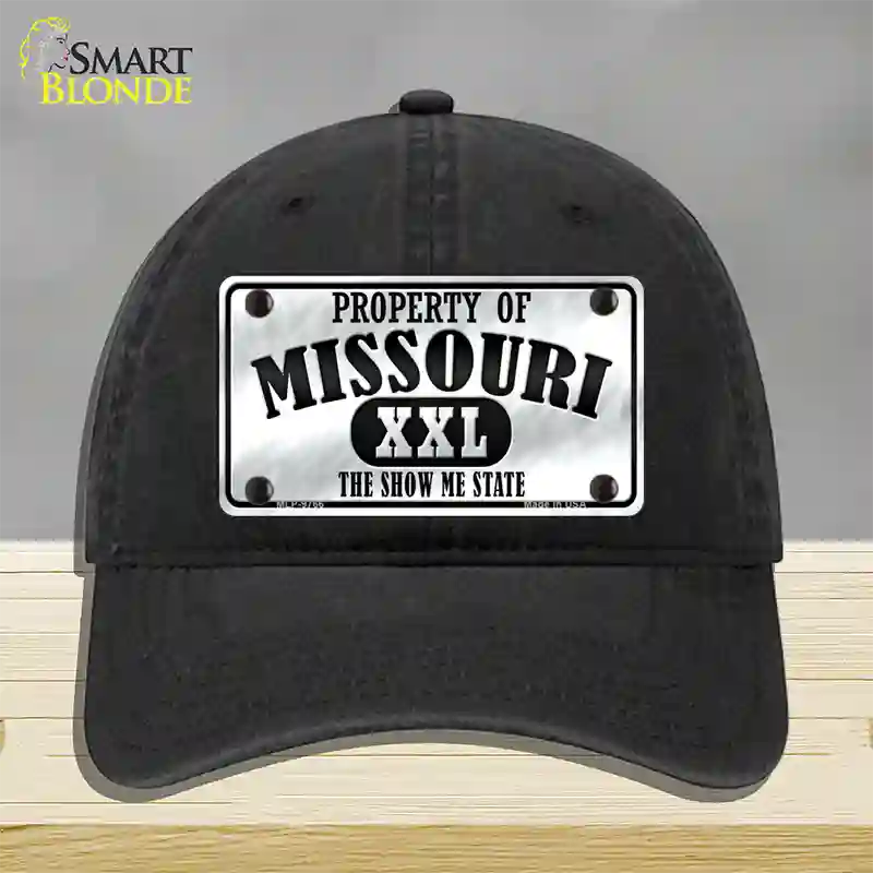 Property Of Missouri Novelty License Plate Hat Unconstructed Cotton / Black